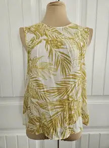 Nanette Lepore Gold Ray Smocked Tank Top Sz S