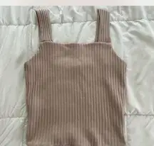 Ribbed Tan Women's Top