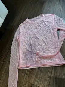 New Rhinestone Pink Mesh top