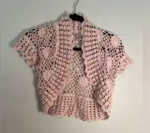 Vintage Pink crochet shrug