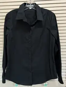 Port Authority  Button Up Long Sleeve Shirt Size Medium Black Casual