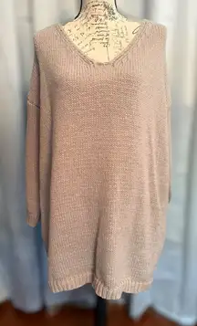 SHEIN Women Beige V-Neck Sweater