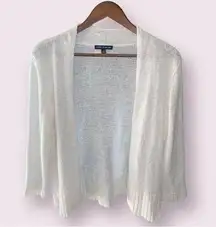 Cable & Gauge Lightweight White Cardigan - size medium