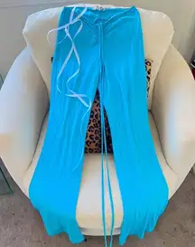 I am gia blue halo pants flare wide leg 