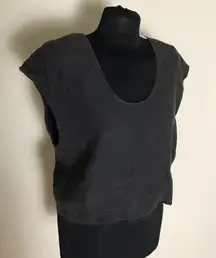 Zara Dark Gray Linen Sleeveless Top NWT