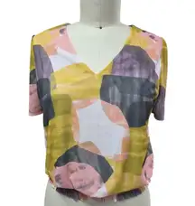 NWT Stitchfix Les Serein Noreira Smocked V Neck Knit Sz PL