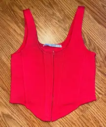 Red sweat corset top