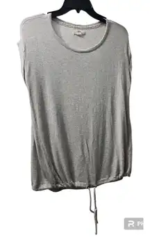Cuma Gray Drawstring Hem Tunic‎ Top Casual Everyday Comfy  Size S