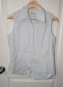 Columbia Women's Sleeveless Blouse And Short Set Medium Light Blue/Navy