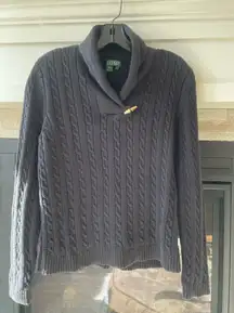 Lauren Ralph lauren women 100% cotton sweater size L black