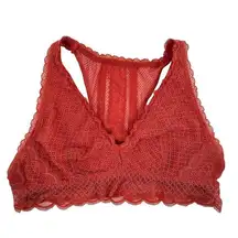 Aerie Lightly Lined Lace Racerback Scallop Hem Bralette XL