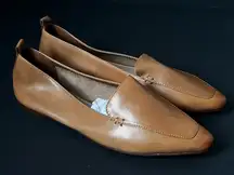 ALDO Women’s “Bazovica” Cognac Leather Loafers – Chic Modern Classic – Size 7 🟡