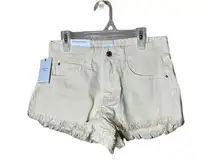 WeWoreWhat Low Rise Frayed Shorty Rigid Denim Shorts NWT Size 24