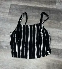 Hollister Black & White Striped Tank Top