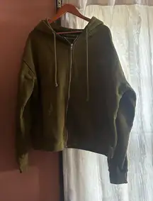 SET ACTIVE x Justine Skye Oversized Full Zip Hoodie Sweatshirt Green Size M