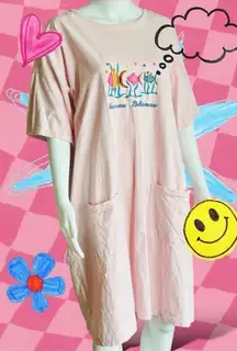 Embroidered Tropical Fish Night Shirt House Dress