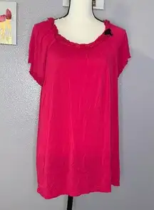 Apt 9 Intimates pink ruffle short sleeve pajama top