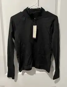 CALIA Women's‎ Relaxed Seamless Long Sleeve 1/4 Zip Pure Black Size Small NWT