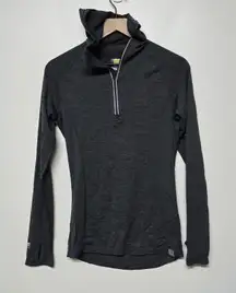 Meriwool Layers Womens Merino 190g Base Layer Long Sleeve Hoodie Gray Sz S