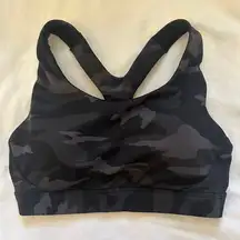 Athleta A-C Ultimate Printed Sports Bra Black/Grey Camo Print XS - EUC