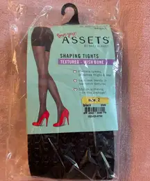 SPANX Assets black textured herringbone shaping tights size 2 S-M slimming