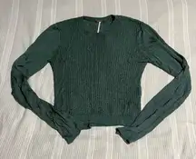 Free People Green Long Sleeve Knit Sweater