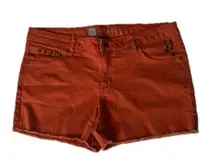 Mossimo orange rust denim cutoff shorts 90s vibe
