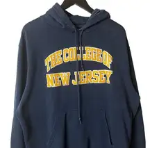 Vintage JanSport Hoodie College of New Jersey L Navy Pullover Unisex Fit