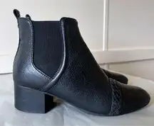 Brighton Bliss Black Leather Block  Ankle Boots Women SZ 7.5