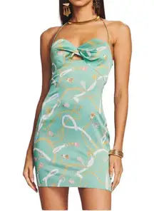 Retrofete SER.O.YA Farrah Silk Dress Green Nautical - Size S