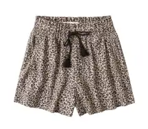 Abercrombie & Fitch High Rise Drawstring Shorts Cheetah Print Leopard Animal S