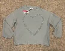 ANDREE BY UNIT Light Blue Heart Sweater