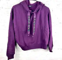 Express embellished drawstring hooded sweatshirt