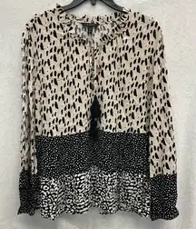 Tribal Black and Cream Patterned Tunic