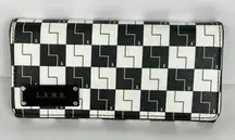 LAMB Black & White Checkerboard Wallet Y2K Signature Zip Around vintage