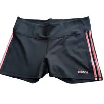 Adidas Women’s Compression Running Shorts Black Pink Stripes Size 2XL