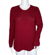 Jeanne Pierre Sweater Womens Medium Red Chunky Knit Everyday Basic Office Casual