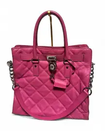 Michael Kors Quilted Hamilton Tote Top Handle Shoulder Chain Strap &  Lock
