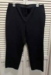 Alfani‎ Black Skinny Capri Pant Sz 16 Stretch Pull On Elastic Band Pockets Mid