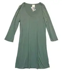 Sage Green Scoop Neck T-shirt Dress Size Large rayon spandex lightweight travel