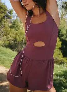 FREE PEOPLE MOVEMENT RIGHTEOUS RUNSIE ATHLETIC ROMPER PURPLE LARGE