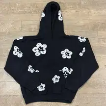 FWRD Denim New York KIDS Sweatshirt Hoodie Black Floral Puff Print Size 8/10