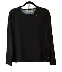 DUCK HEAD Black Long Sleeved Too Shirt Women's Size L Casual Button Top Trendy