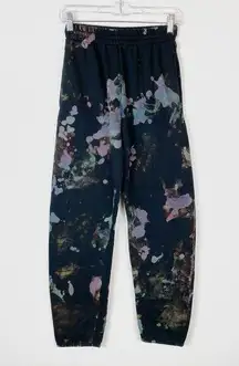 Black Colorful Bleach Dyed Sweatpants