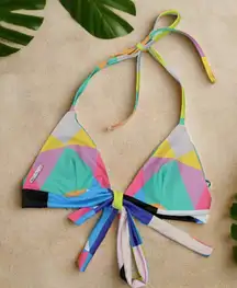 Mara Hoffman Diamond Wrap Bikini‎ Top in Aqua Size XS