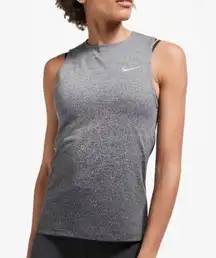 Nike  Medalist Dri-fit Running Tank Ombre Top Grey Black Sleeveless Shirt Sz XS