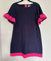 Sail to Sable navy and pink dress sz L