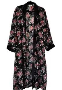 Victorias Secret Vintage Floral Burn Out Vintage Robe Topper Womens Large
