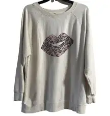 Wildfox Cream Pink Oversized Long Sleeve Sweatshirt