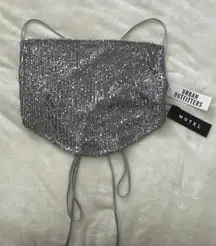 Sequin Backless Crop Top